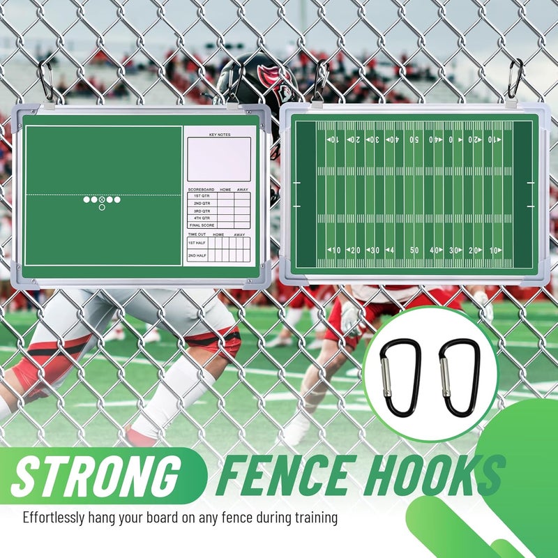 ZPU Football Coaching Board, Magnetic Football Clipboard for Coaches, Tactics Clipboard with Dry Erase, Marker Pens, Fence Hooks, Magnets, Storage Bag and Carry Bag, for Teaching and Game Plan - Image 5